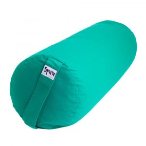 Yoga Bolster Emerald Green Round Cotton - Plain - 59 x 21,5 cm