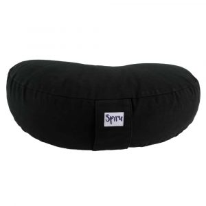 Meditation Cushion Black Crescent Cotton - 40 x 20 cm