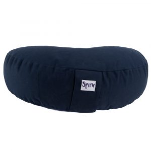 Meditation Cushion Dark Blue Crescent Cotton - 40 x 20 cm