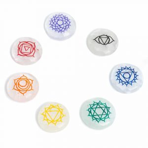 Chakra Gemstones Rock Crystal - set of 7