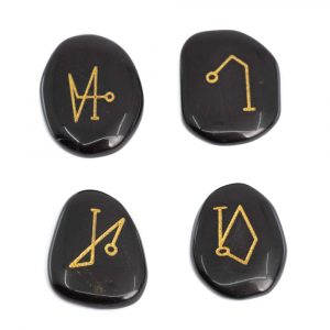 Reiki Stones Black Jasper Archangels - 4 Pieces