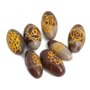 Chakra Gemstones Shiva Lingam - Set of 7