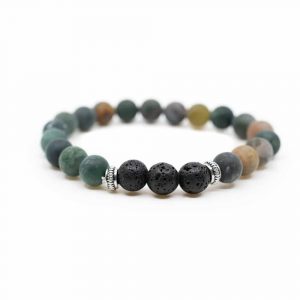 Gemstone Bracelet Agate With Lava Stone