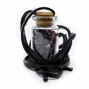 Gift Bottle on Wax Cord with Garnet