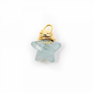 Birthstone Pendant Star March Aquamarine 925 Silver (10 mm)