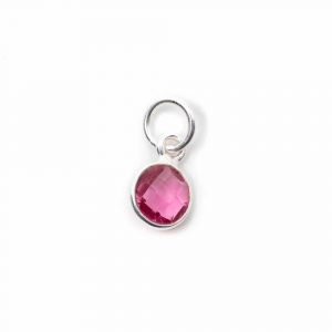 Birthstone Pendant October Pink Tourmaline 925 Silver (6 mm)