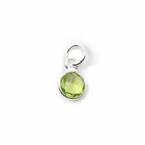 Birthstone Pendant August Peridot 925 Silver (6 mm)