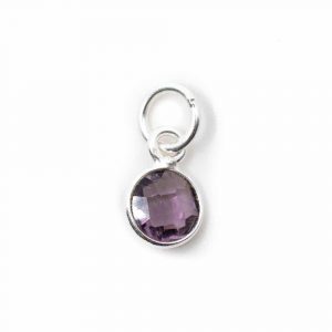 Birthstone Pendant February Amethyst 925 Silver (6 mm)