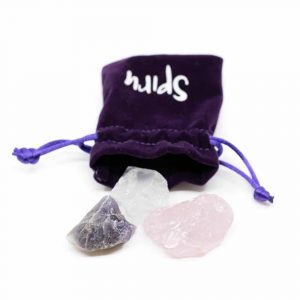 Golden Triangle Rough Gemstones Set with Bag