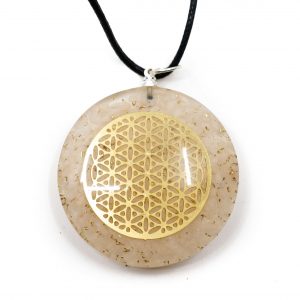 Orgon Pendant Flower of Life - Peach Moonstone