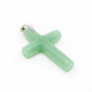 Gemstone pendant Cross Green Aventurine (45 mm)