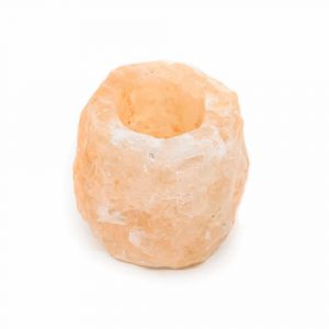 Salt Stone Tea Light Holder Orange (400-700 gram) 9 x 9 x 10 cm