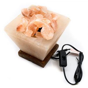 Himalayan Salt Stone Fire Basket with Crude Pieces