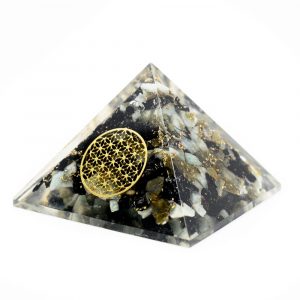 Orgonite Pyramid Chrysocolla - Flower of Life (40 mm)