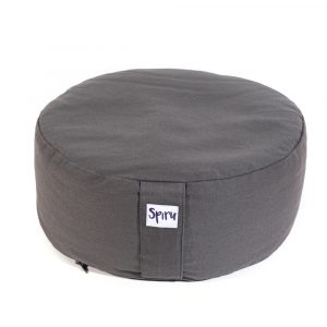 Spiru Meditation Cushion Round Cotton Anthracite - 36 x 15 cm