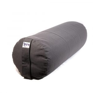 Yoga Bolster Anthracite Round Cotton - Plain - 59 x 21,5 cm