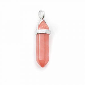 Double Pointed Pendant Watermelon Quartz