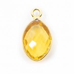 Birthstone Pendant November Citrine 925 Silver & Gilded (12 mm)