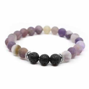 Gemstone Bracelet Amethyst/Lava Stones