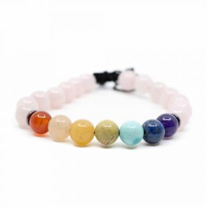 7 Chakra Gemstone Rose Quartz Bracelet