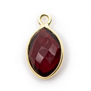 Birthstone Pendant January Garnet 925 Silver & Gilded (12 mm)