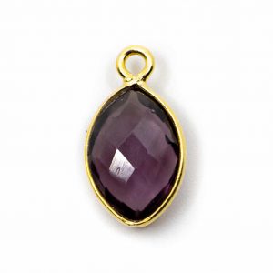 Birthstone Pendant February Amethyst 925 Silver & Gilded (12 mm)