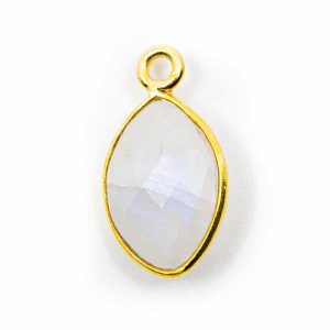 Birthstone Pendant June Moonstone 925 Silver & Gilded (12 mm)