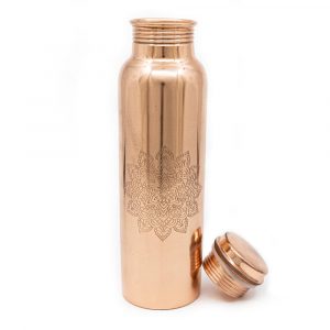 Spiru Copper Water Bottle Mandala Etched - 900 ml