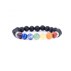 Gemstone Bracelet Lava Stone/Chakra