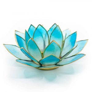 Lotus Mood Light 2-Color Light Blue/Blue Gold Edge