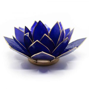 Lotus Mood Light Indigo 6th Chakra Gold Rim