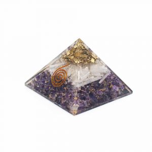 Orgonite Pyramid Amethyst & Selenite (70 mm)