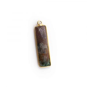 Gemstone Pendant Heliotrope - 925 Silver & Gilt