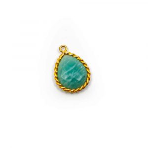 Gemstone Pendant Amazonite - 925 Silver & Gilt