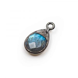 Gemstone Pendant Labradorite Pear - 925 Silver