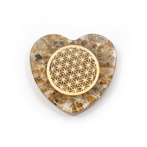 Orgonite Heart Labradorite with Copper Flower of Life