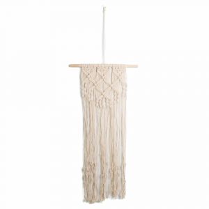 Macramé Diamond Pattern White - 80 cm