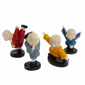 Happy Buddha Statue Karate - set of 4 - approx. 7 cm