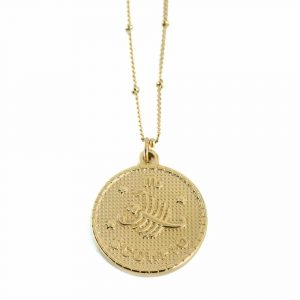 Metal Horoscope Pendant Scorpio Gold Colored (25 mm)