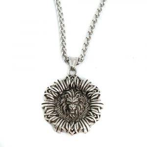 Metal Pendant Lion's Head - 40 mm