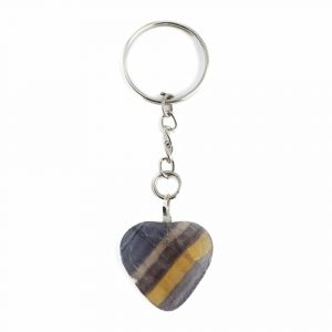 Gemstone Keychain Fluorite Heart (25 mm)