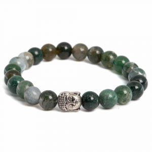 Gemstone Bracelet Moss Agate Green