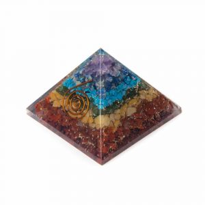 Orgonite Pyramid 7 Chakra - Copper Spiral (70 mm)