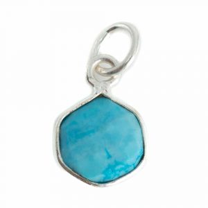 Gemstone Pendant Turquoise Hexagon - 8 mm