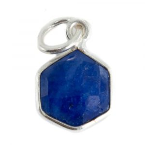 Gemstone Pendant Sapphire (Tinted) Hexagon - 8 mm