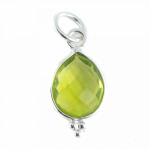 Birthstone Pendant August Peridote 925 Silver - 10 mm