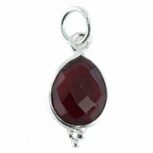 Birthstone Pendant January Garnet 925 Silver - 10 mm