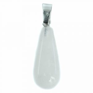 Gemstone Pendant White Jade Drop