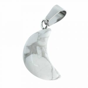 Gemstone Pendant Howlite Moon