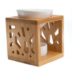 Luxury Aroma Burner Bamboo Shapes - White